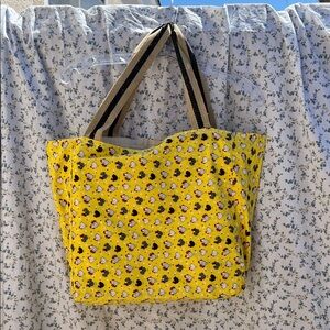 Handcrafted Sunny Yellow Floral Tote Bag